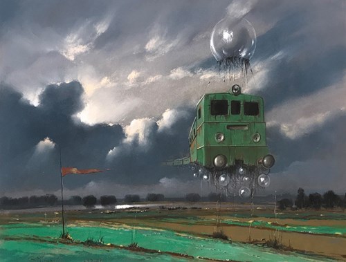 Obraz do salonu artysty Borys Michalik pod tytułem Podniebny pociąg