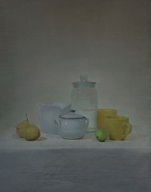 Obraz do salonu artysty Wiesław Nowakowski pod tytułem Biel i żółć