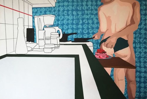 Living room painting by Malwina Jagóra titled Sweet Breakfast