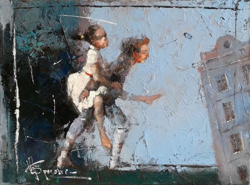 Obraz do salonu artysty Wacław Sporski pod tytułem Uparta dziewczynka
