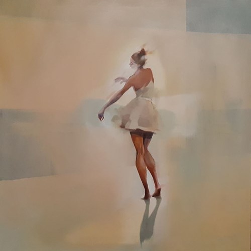 Living room painting by Marta Szarek-Michalak titled Dance, Dance