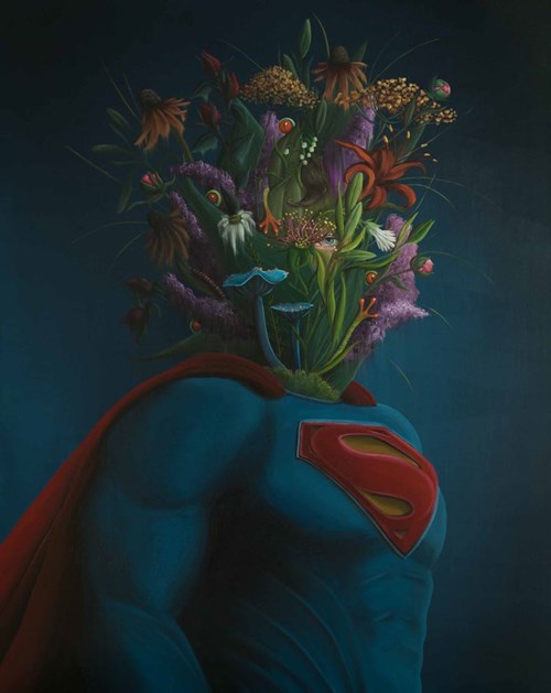 Obraz do salonu artysty Campio pod tytułem SuperBloom z cyklu PlantHeros