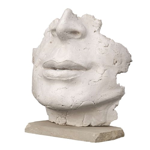 Living room sculpture by Jacek Opała titled Pale face