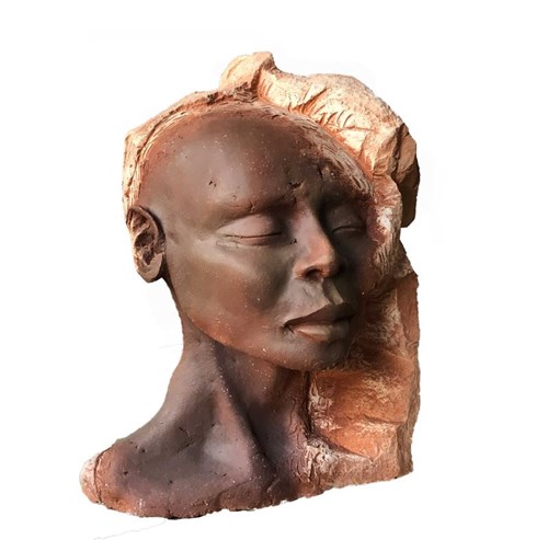 Rzeźba do salonu artysty Jacek Opała pod tytułem Głowa murzynki