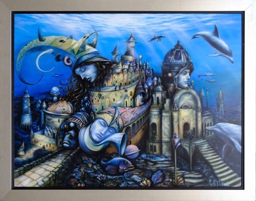 Living room painting by Tomasz Sętowski titled From the Drowned Worlds series