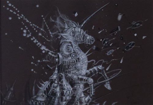 Obraz do salonu artysty Tomasz Sętowski pod tytułem Silver Horse