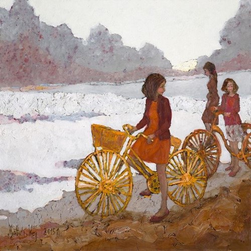 Obraz do salonu artysty Martta Węg pod tytułem Żółty rower