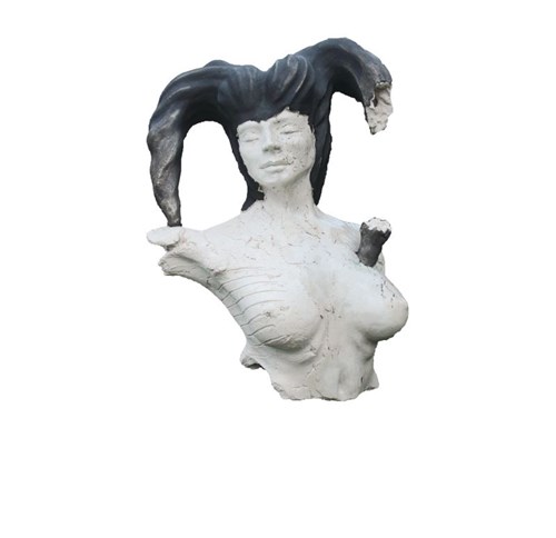 Rzeźba do salonu artysty Jacek Opała pod tytułem Kobieta z rogiem