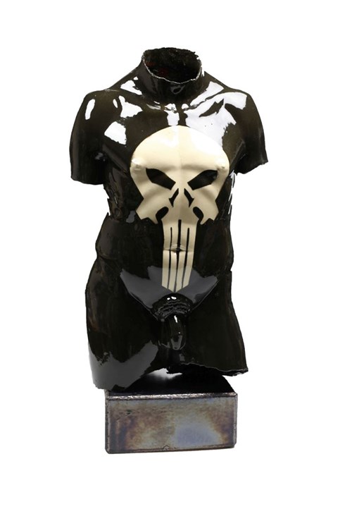 Living room sculpture by Mariusz Dydo titled The Punisher II (Phantoms II series)