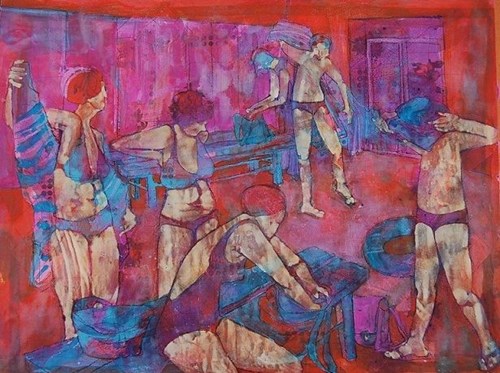 Living room painting by Monika Ślósarczyk titled Cloakroom