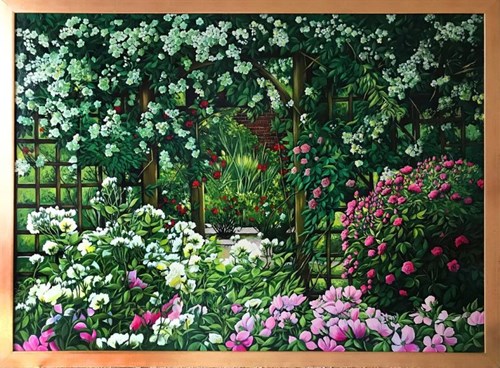 Living room painting by Maciej Wierzbicki titled Garden