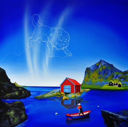 Living room painting by Paulina Zalewska titled Norwegian Lion