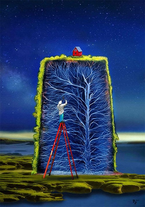 Obraz do salonu artysty Paulina Zalewska pod tytułem Drzewko szczęścia