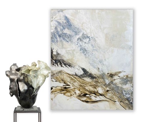 Living room painting by Joanna Roszkowska titled Duet Virason
