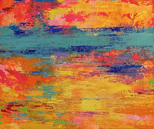 Living room painting by Gossia Zielaskowska titled Color Sunset