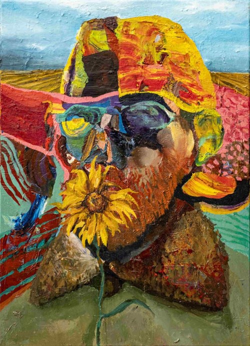 Living room painting by Tomasz Tobolewski titled Head XXXII (van Gogh)