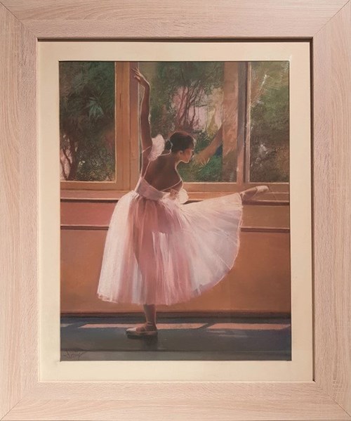 Living room painting by Domingo Alvarez Gomez titled Ballet