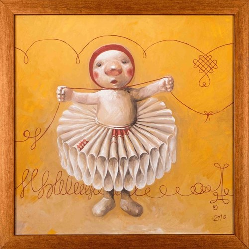 Living room painting by Katarzyna Słowiańska-Kucz titled Ballerina