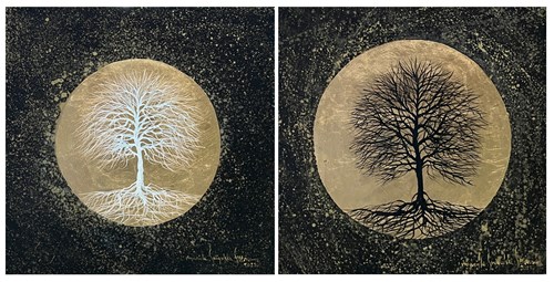 Obraz do salonu artysty Mariola Świgulska pod tytułem Lewitując na tle księżyca
