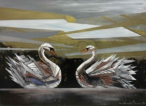 Living room painting by Mariola Świgulska titled Symmetry of Souls