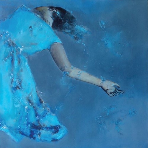 Living room painting by Kaja Solecka titled Blue dress