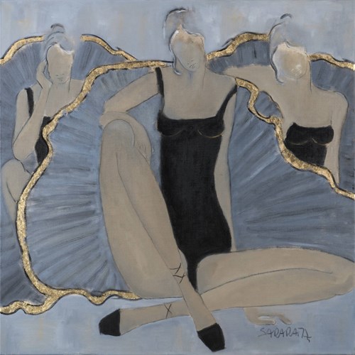 Living room painting by Joanna Sarapata titled Swan Lake II