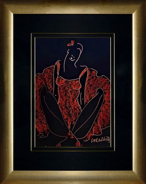 Obraz do salonu artysty Joanna Sarapata pod tytułem Ballerina w czerwieni z cyklu Ecole de Paris