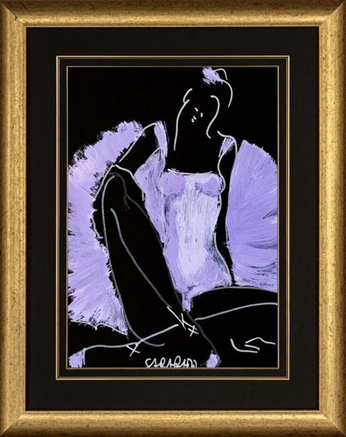 Living room painting by Joanna Sarapata titled Violet dancer