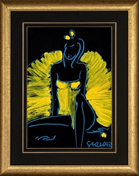 Ballerina in a Yellow Dress with a Blue Line