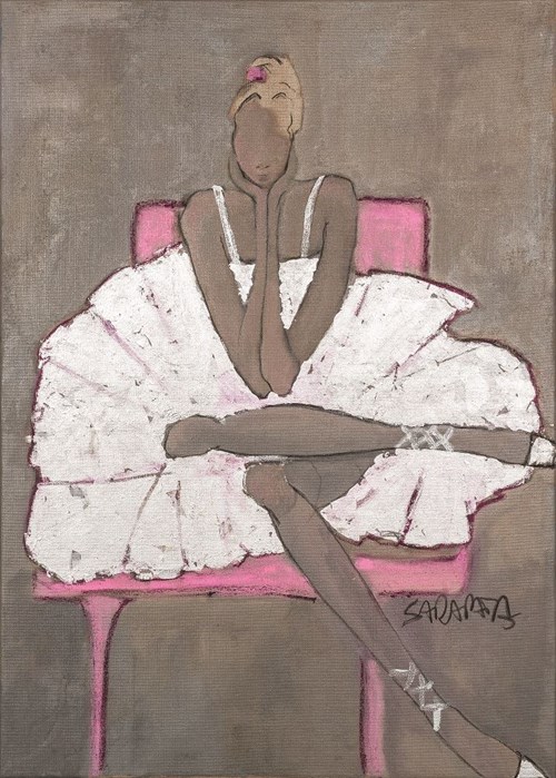 Living room painting by Joanna Sarapata titled Ballet dancer