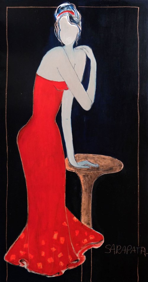 Obraz do salonu artysty Joanna Sarapata pod tytułem Przy koktajlowym stoliku