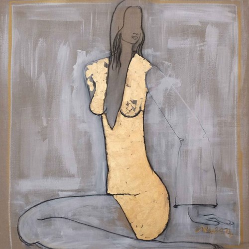 Obraz do salonu artysty Joanna Sarapata pod tytułem Złota sukienka