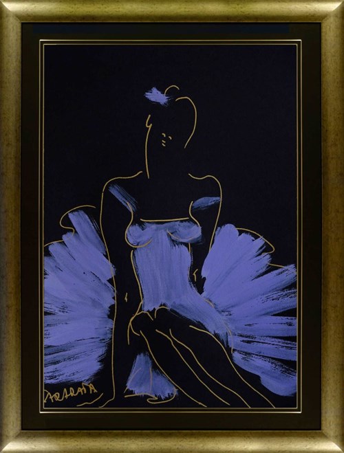 Obraz do salonu artysty Joanna Sarapata pod tytułem Ballerina w fioletowym stroju z cyklu Ecole de Paris