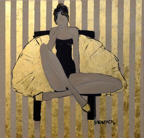 Obraz do salonu artysty Joanna Sarapata pod tytułem Gold Ballerina