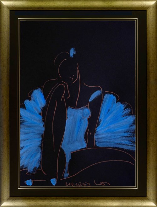 Obraz do salonu artysty Joanna Sarapata pod tytułem Blue Ballerina z cyklu Ecole de Paris
