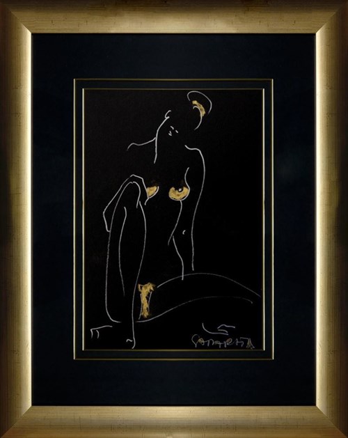 Obraz do salonu artysty Joanna Sarapata pod tytułem Złoty akt w czerni