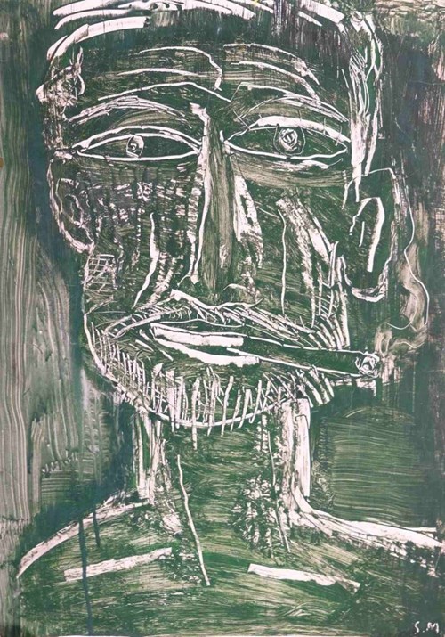 Obraz do salonu artysty Stanisław Młodożeniec pod tytułem Portret z papierosem