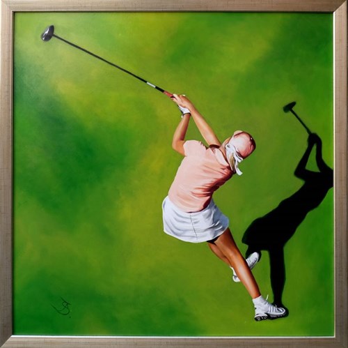 Living room painting by Andrzej Sajewski titled Golf
