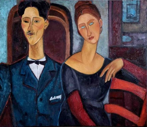 Obraz do salonu artysty Krystyna Ruminkiewicz pod tytułem Dialog z Modiglianim