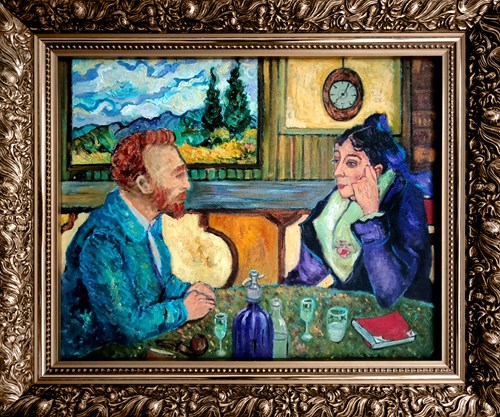 Obraz do salonu artysty Krystyna Ruminkiewicz pod tytułem Vincent i Madame Ginoux