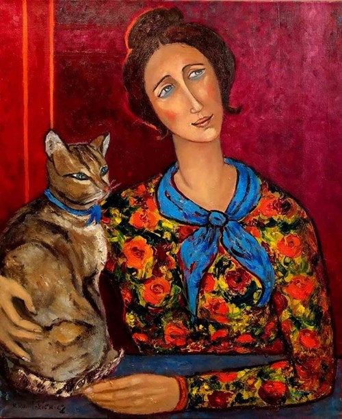 Obraz do salonu artysty Krystyna Ruminkiewicz pod tytułem Taka jedna ma kota