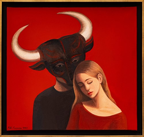 Living room painting by Katarzyna Karpowicz titled My Minotaur