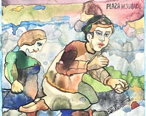 Obraz do salonu artysty Franciszek Maśluszczak pod tytułem Plaża w Juracie