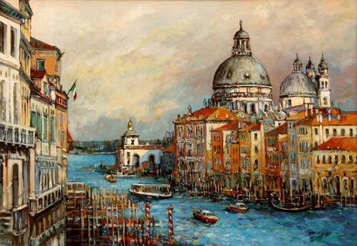 Living room painting by Piotr Rembieliński titled WENECJA, CANAL GRANDE