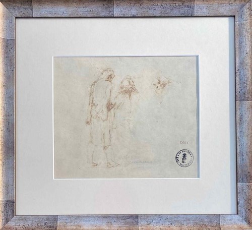 Obraz do salonu artysty Jacek Malczewski pod tytułem Szkic dwustronny ze scenami figuralnymi