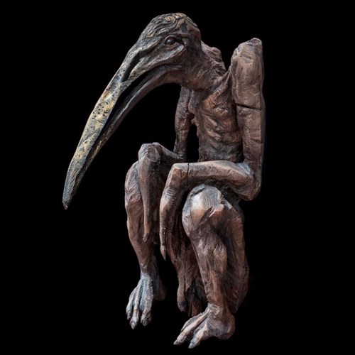 Living room sculpture by Marcin Myśliwiec titled Sitting flightless