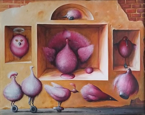 Obraz do salonu artysty Zbigniew Olszewski pod tytułem Pink Zone z cyklu kolekcje