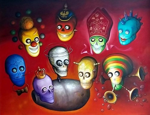 Living room painting by Zbigniew Olszewski titled Carnival