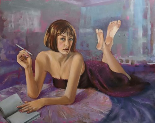 Living room painting by Maria Kucia-Albin titled New Chapter