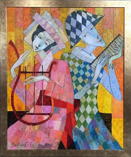 Living room painting by Jan Bonawentura Ostrowski titled Music Attraction